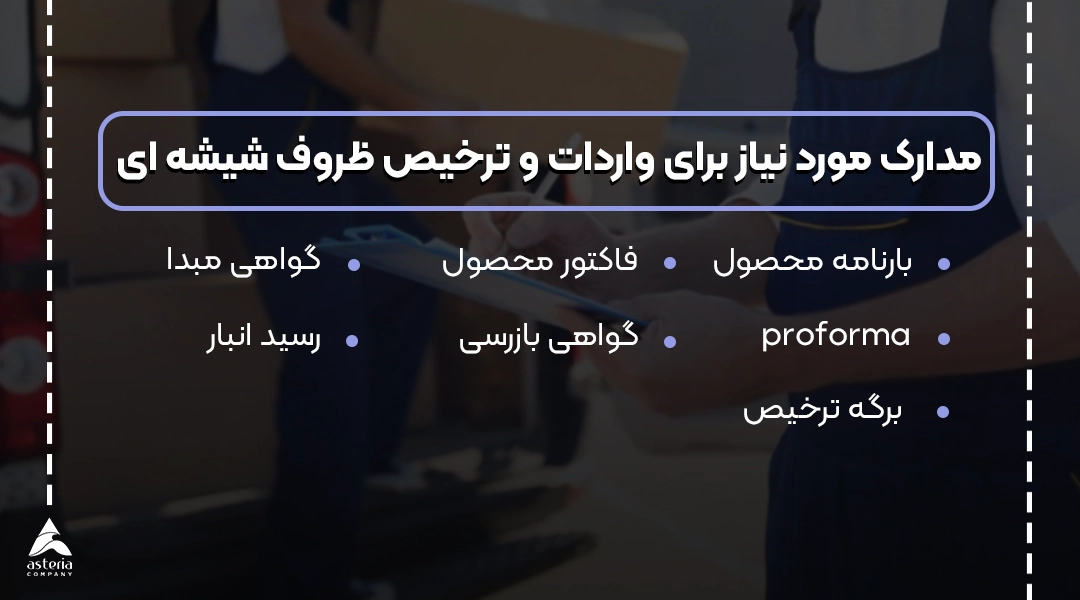 مدارک مورد نیاز برای واردات و ترخیص ظروف شیشه ای