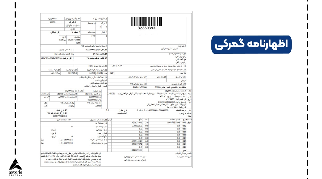اظهارنامه گمرکی